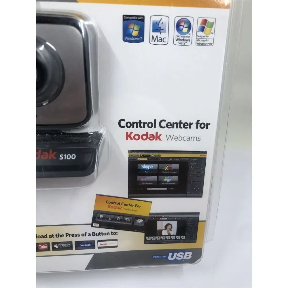 Kodak S100 WebCam USB 1.3 Megapixel, Automatic Face Tracking .2010